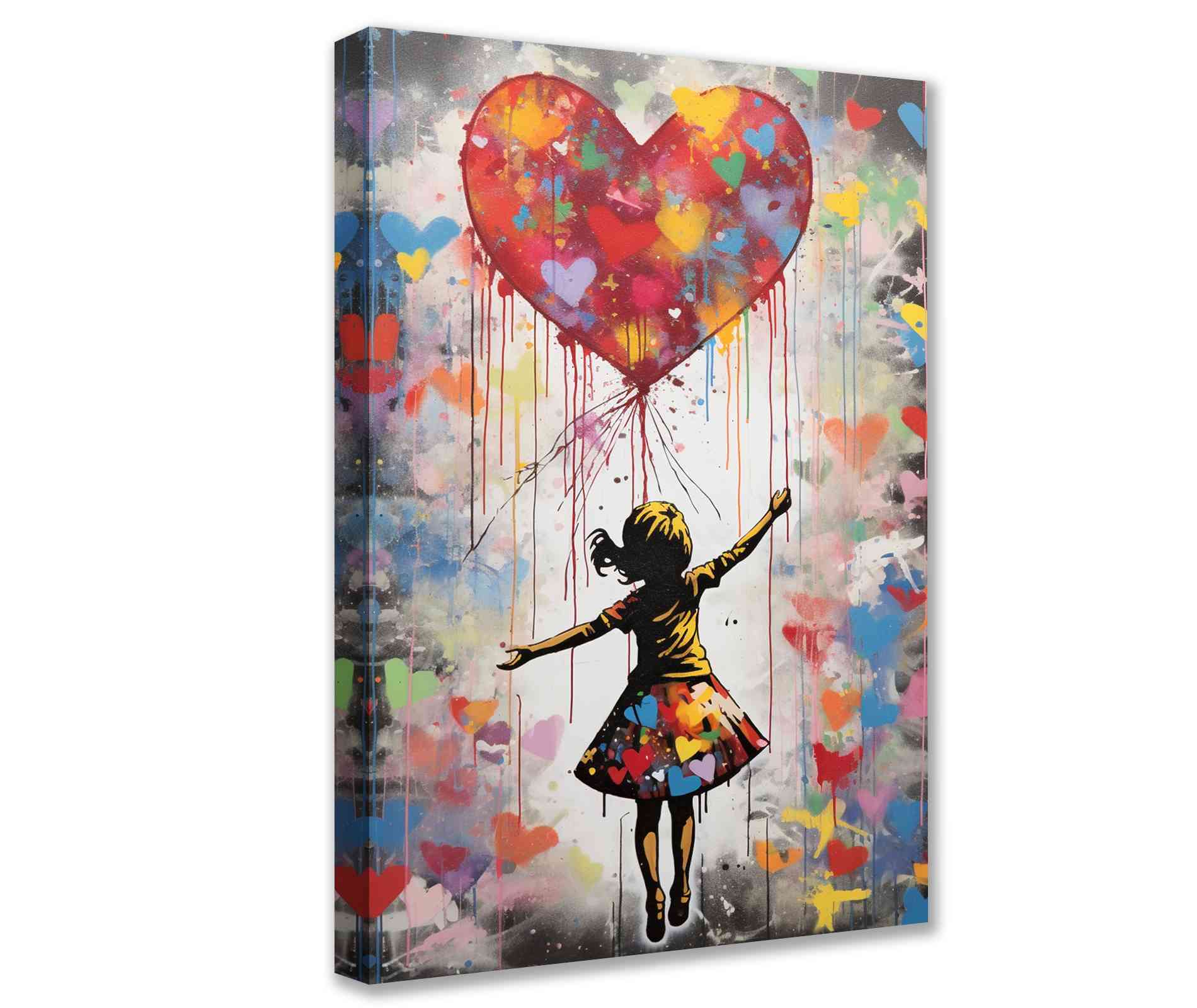 tucocoo-girl-reaching-heart-graffiti-leinwandbild-30x40-ungerahmt image 1