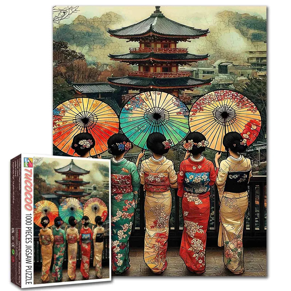 tucocoo-elegant-kimono-girls-kyoto-puzzle-1000-teile-japan image 1