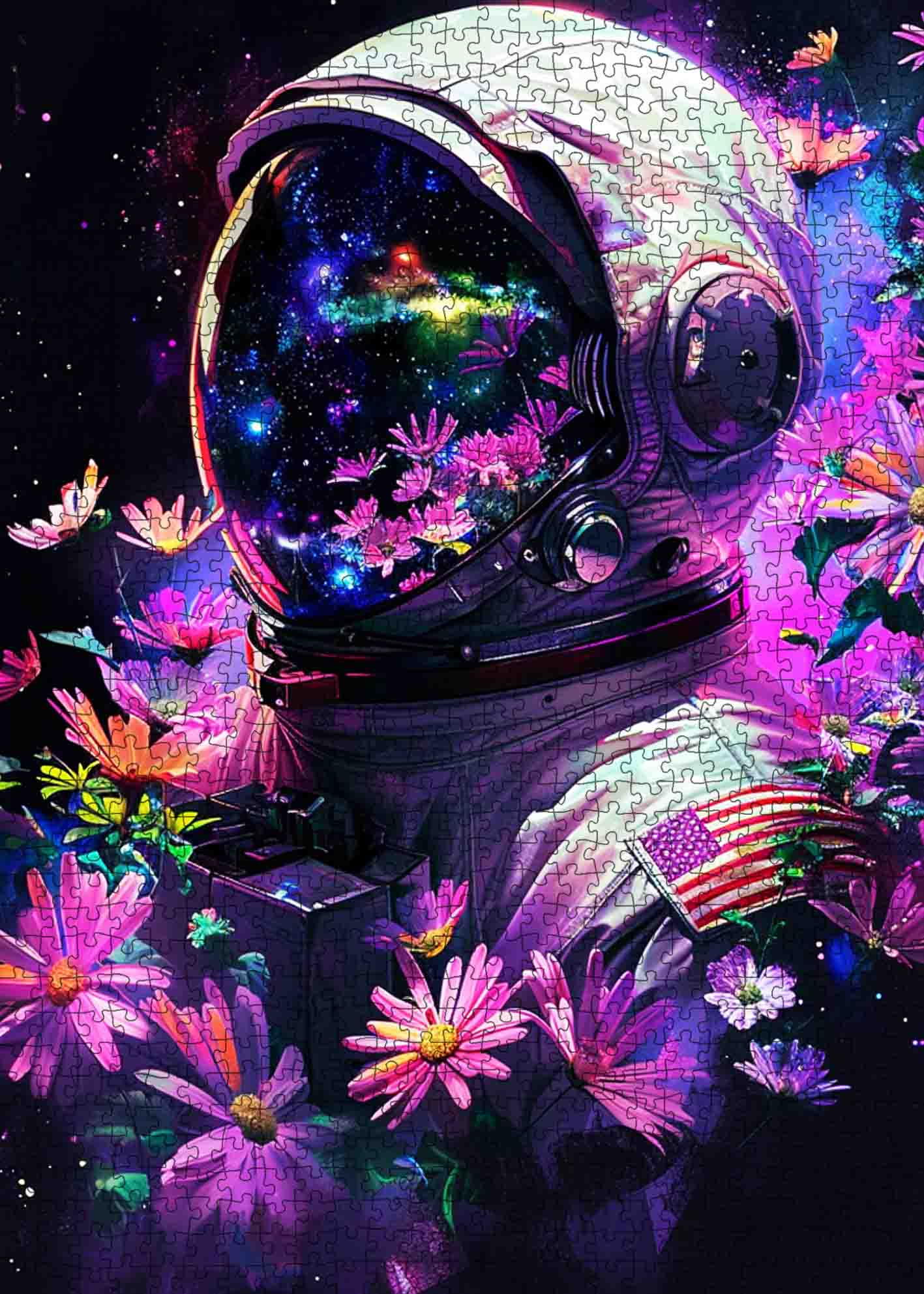tucocoo-astronaut-among-flowers-puzzle-1000-teile image 2
