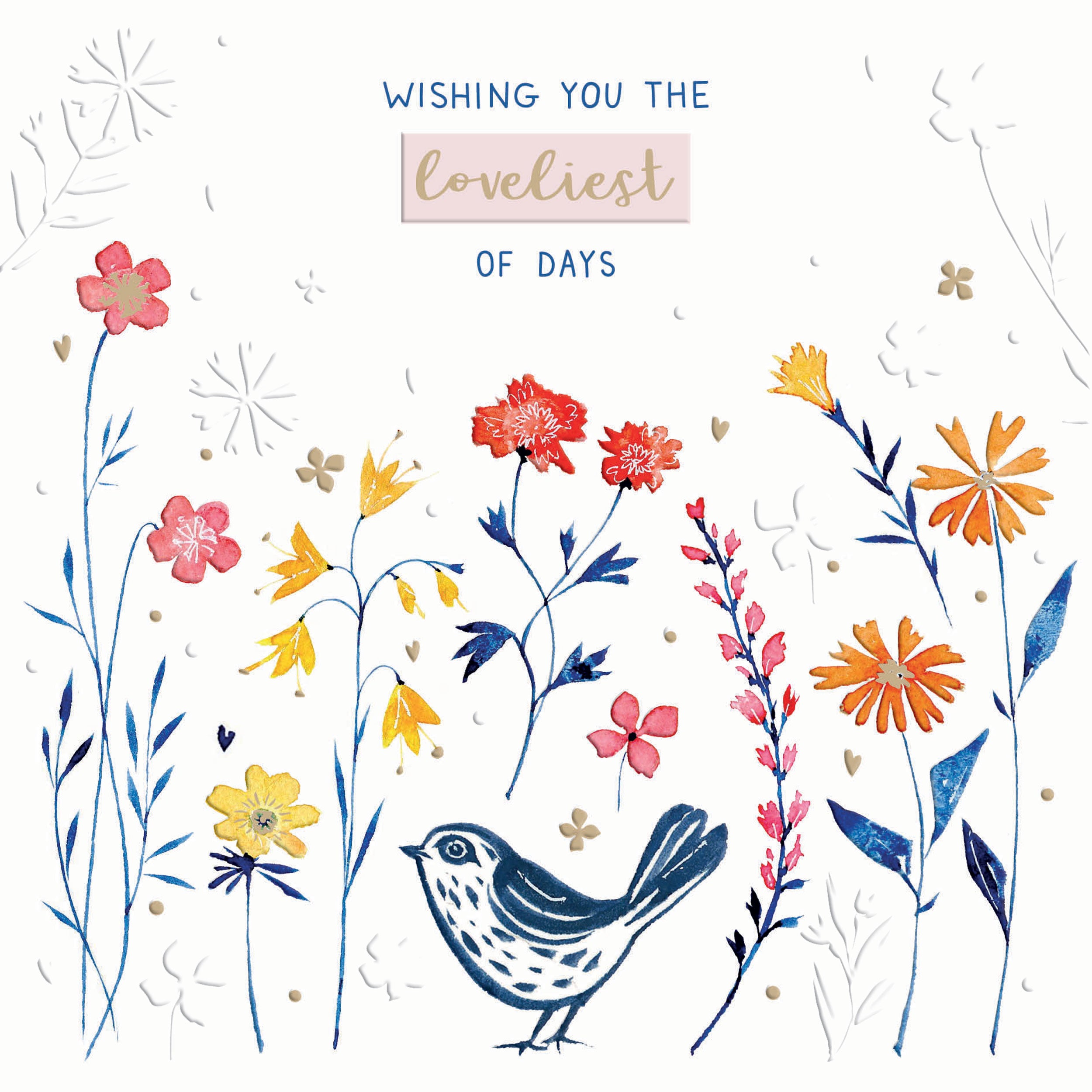 otter-house-blue-willow-gru-karte-vogel-blumen image 1