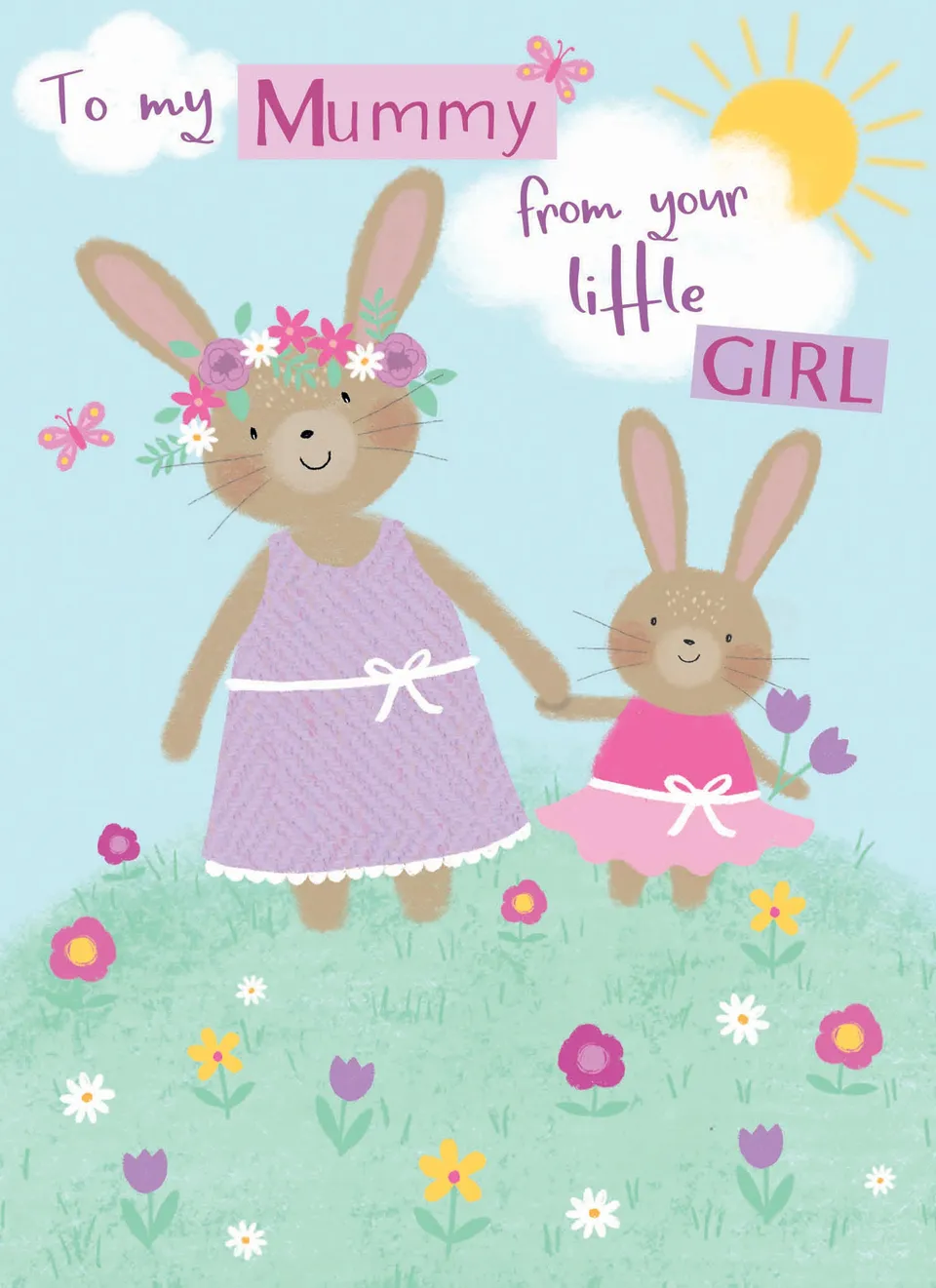 otter-house-little-girl-bunny-muttertagskarte-hase image 1