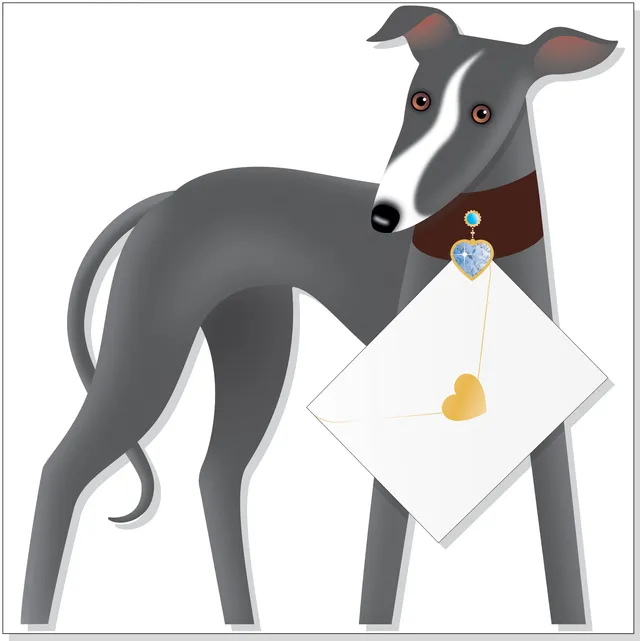 otter-house-special-delivery-grusskarte-hund-shadow-3d image 1