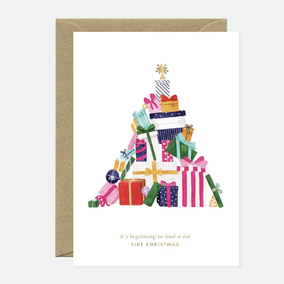 all-the-ways-to-say-expensive-christmas-weihnachtskarte-a6-gold image 1