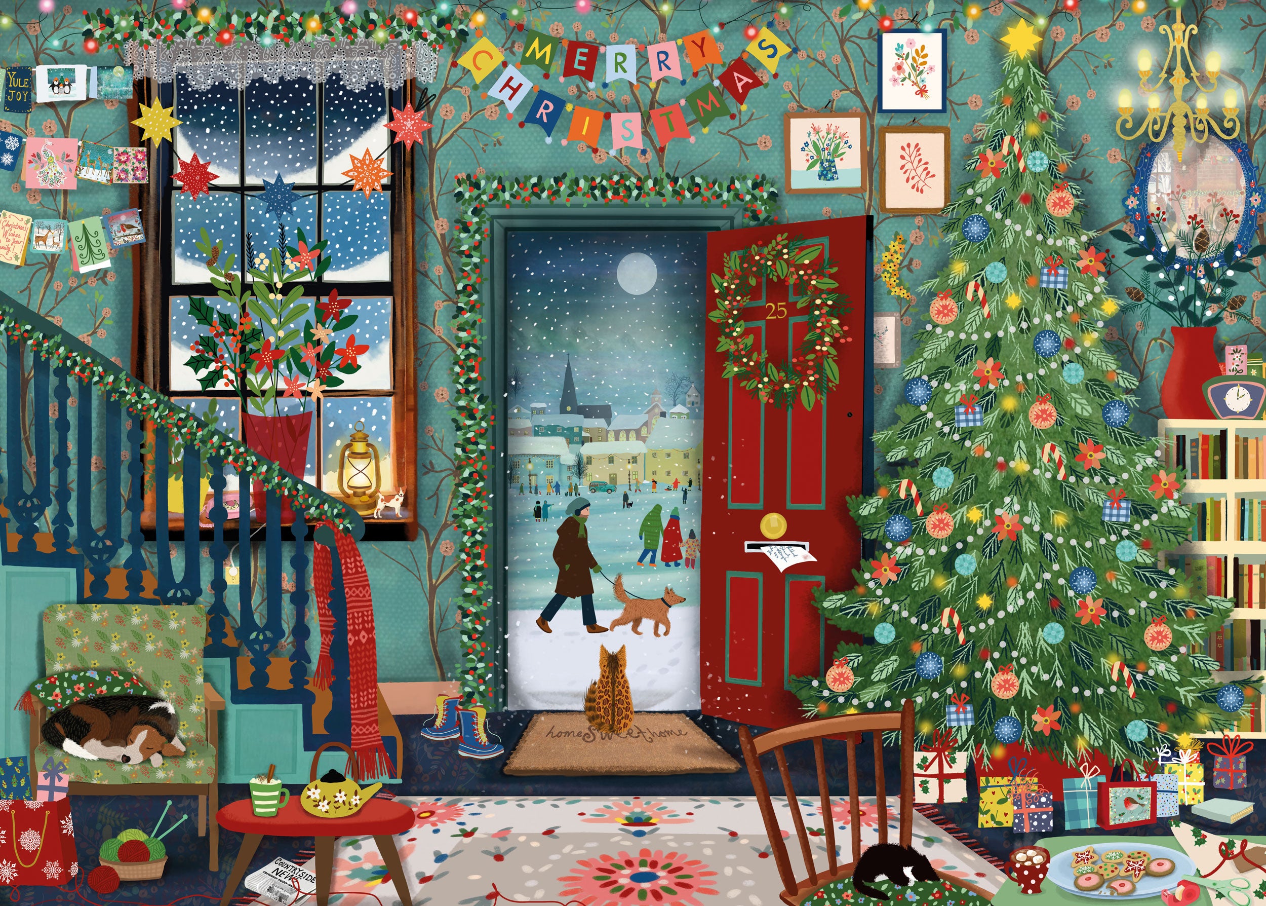 otter-house-ready-for-christmas-puzzle-1000-teile-weihnachten image 1