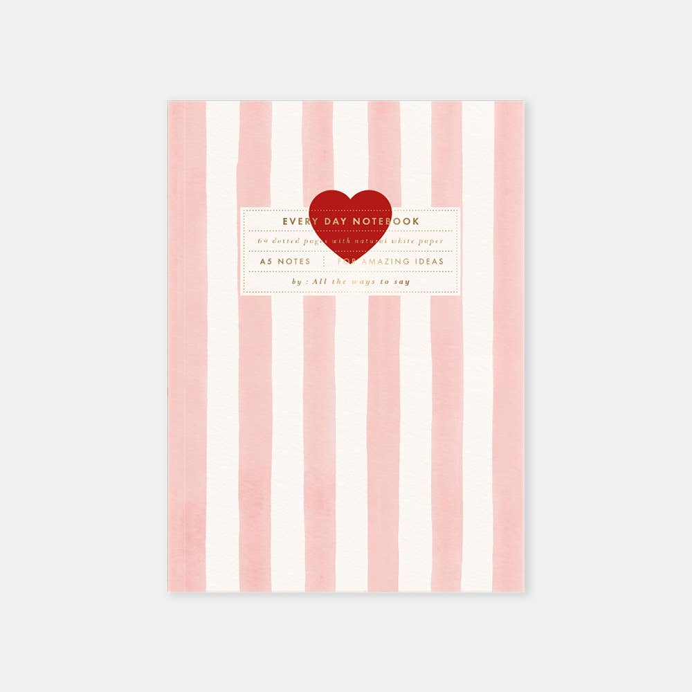 all-the-ways-to-say-pink-stripes-notebook-a5-herz-gold image 1