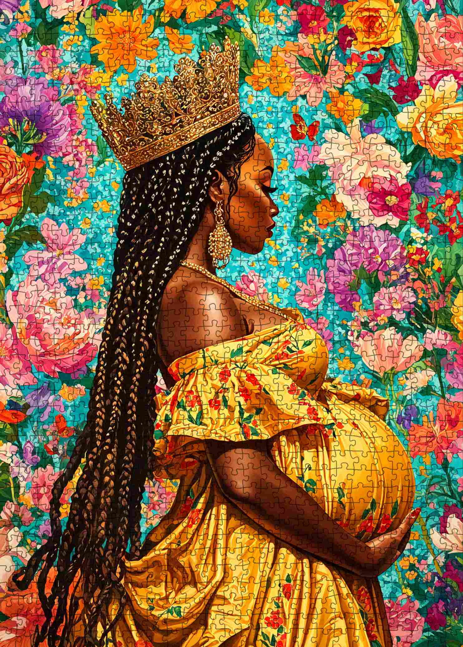 tucocoo-floral-queen-mother-portrait-puzzle-1000-teile-blumen image 2