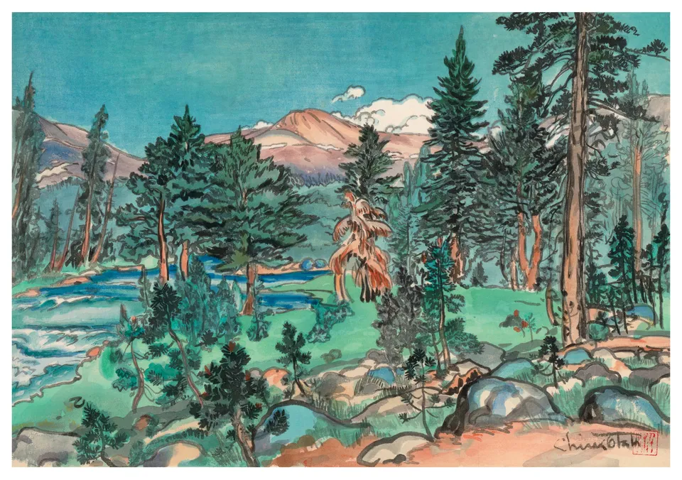 pomegranate-chiura-obata-clouds-lyell-trail-blanko-karte image 1