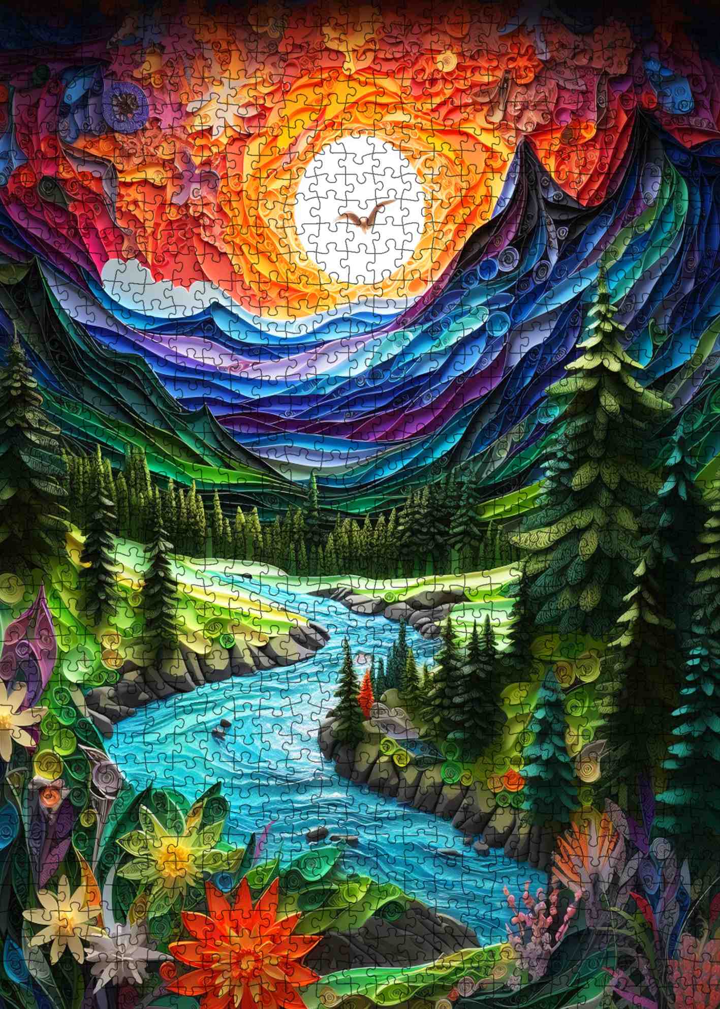 tucocoo-jigsaw-sunset-river-valley-puzzle-1000-teile-landschaft image 2