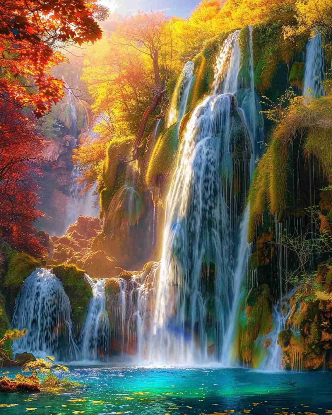 tucocoo-enchanting-autumn-waterfall-malen-nach-zahlen-40x50-ohne-rahmen image 2