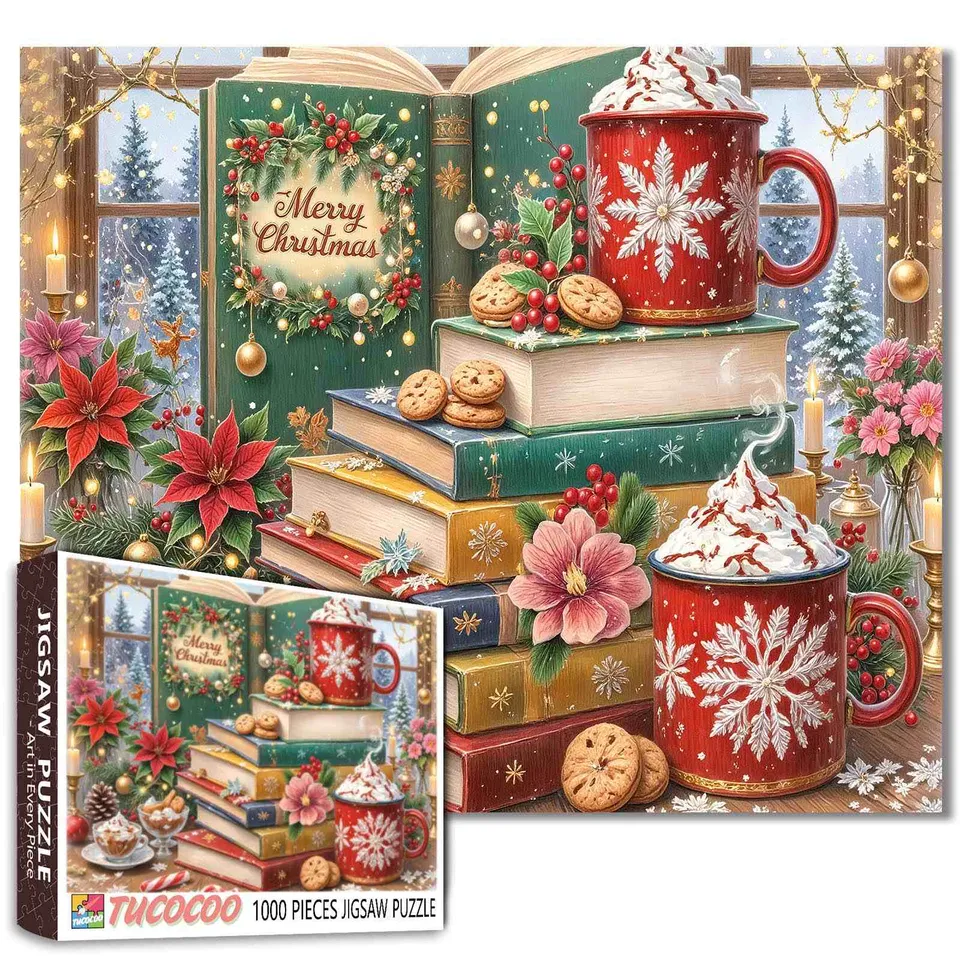 tucocoo-cozy-christmas-reading-corner-puzzle-1000-teile image 1