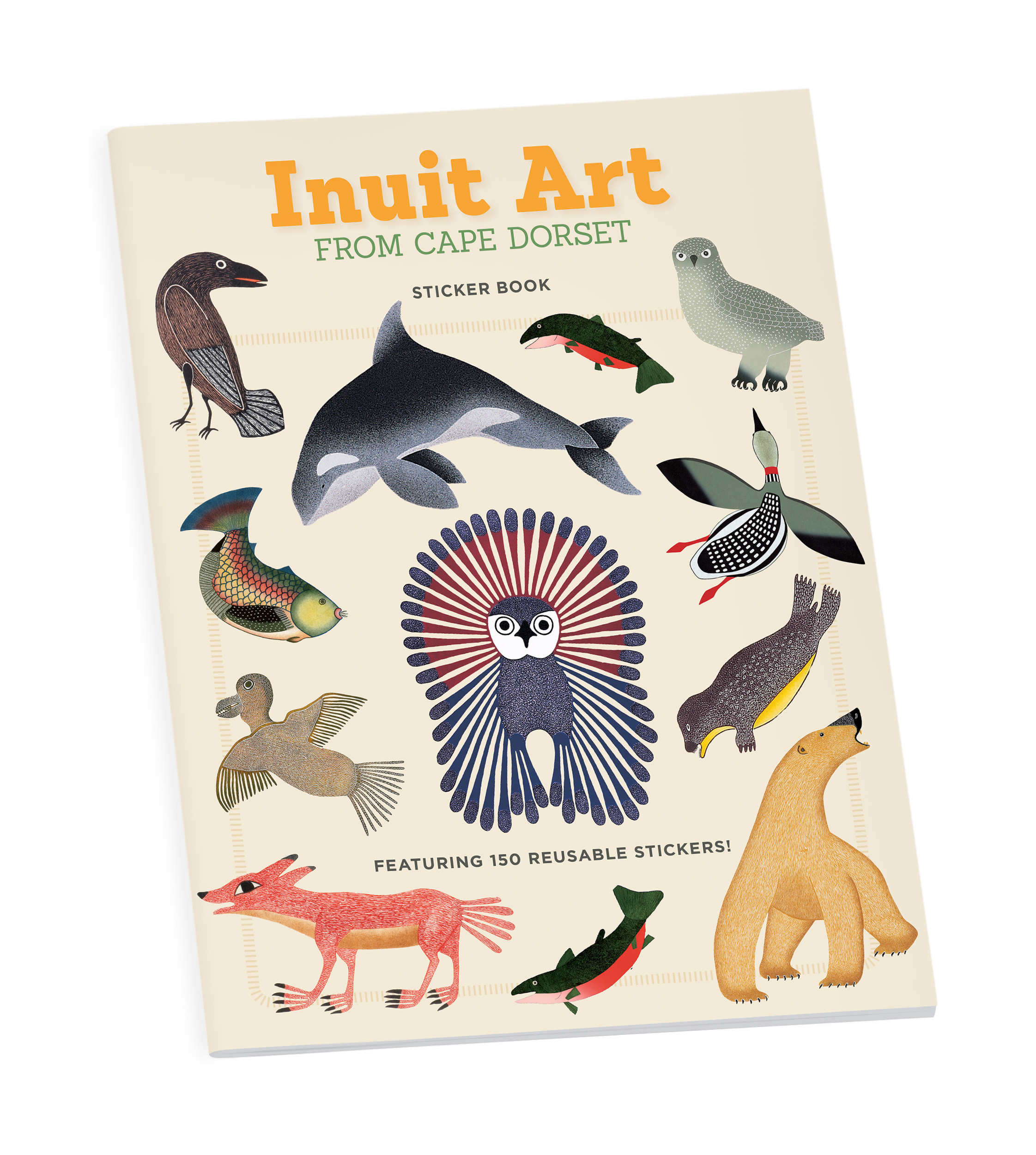 pomegranate-inuit-art-stickerbuch-tiermotive-eule-v-gel image 1