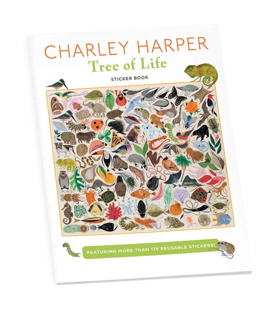 pomegranate-charley-harper-tree-of-life-stickerbuch-tiere image 1