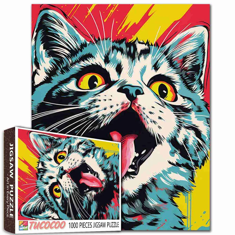 tucocoo-pop-art-cat-puzzle-1000-teile-katzenmotiv image 1