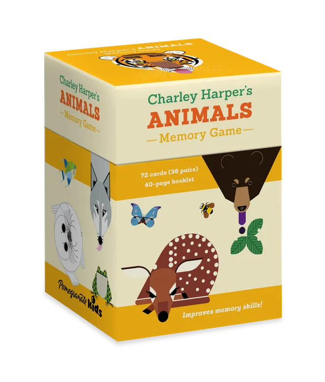 pomegranate-charley-harper-animals-memory-spiel-tiere-36-karten image 1