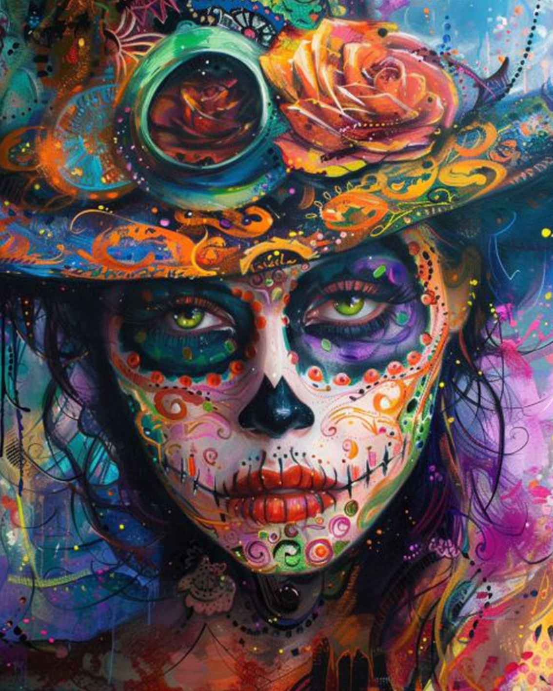 tucocoo-paint-by-numbers-sugar-skull-frau-malset-40x50-ohne-rahmen image 2