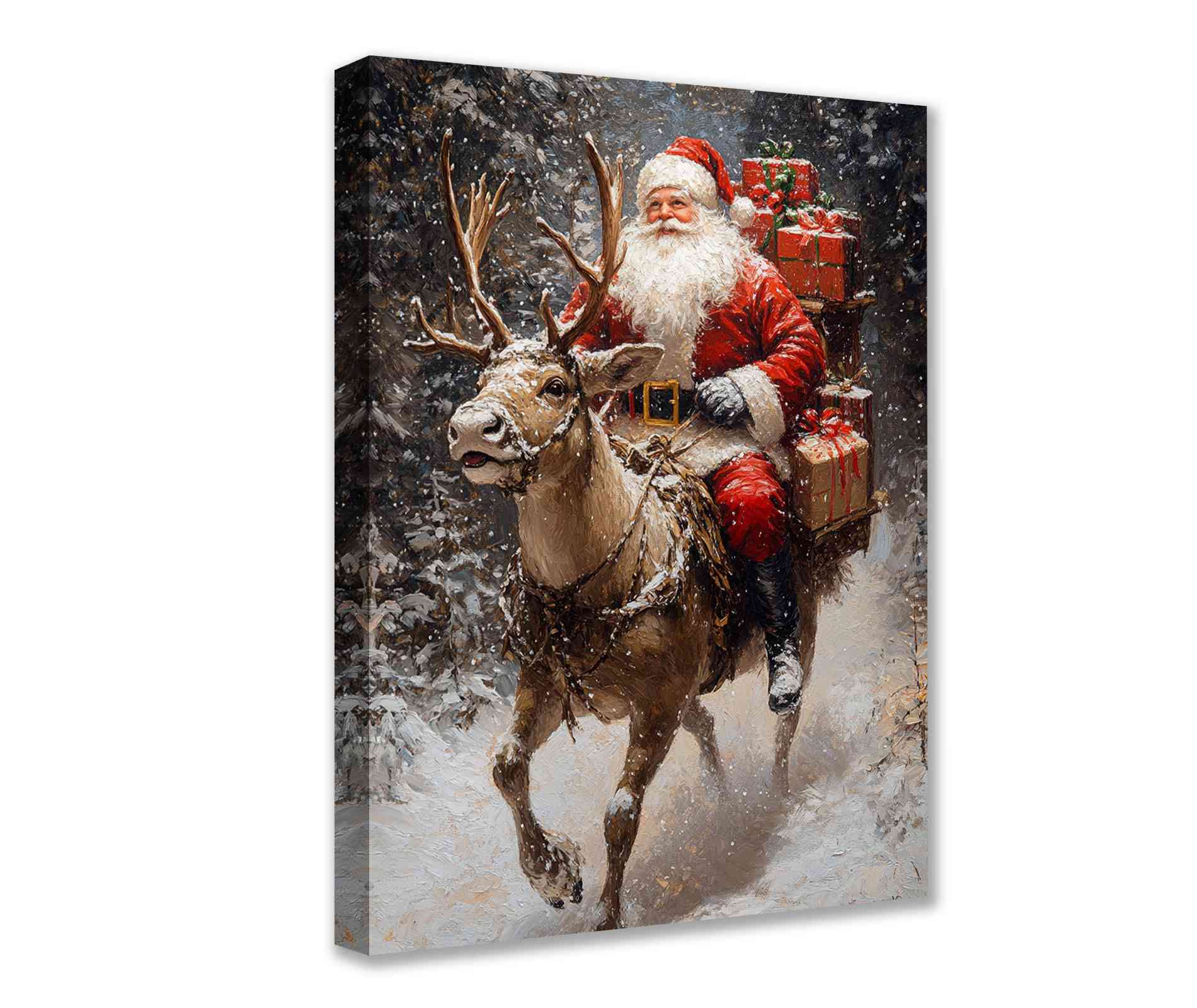 tucocoo-santa-on-reindeer-ride-leinwandbild-30x40-gerahmt image 1