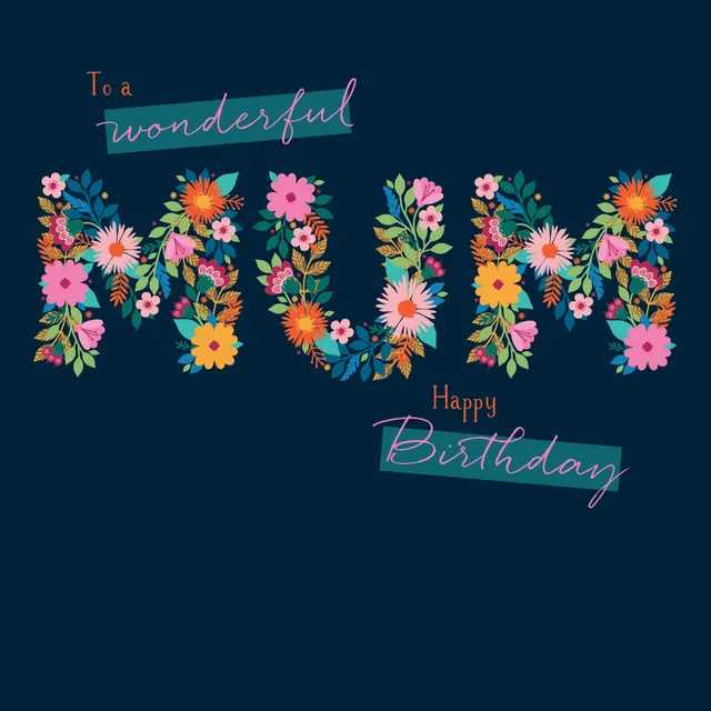 otter-house-family-circle-mum-geburtstagskarte-floral-text image 1