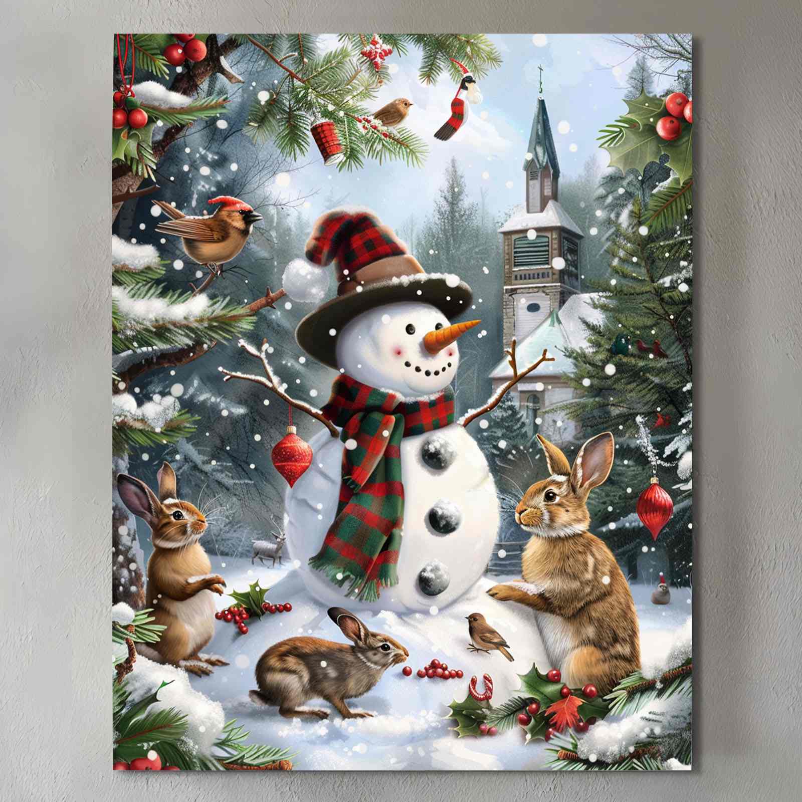 tucocoo-canvas-wall-art-schneemann-leinwandbild-30x40-mit-rahmen-weihnachten image 2