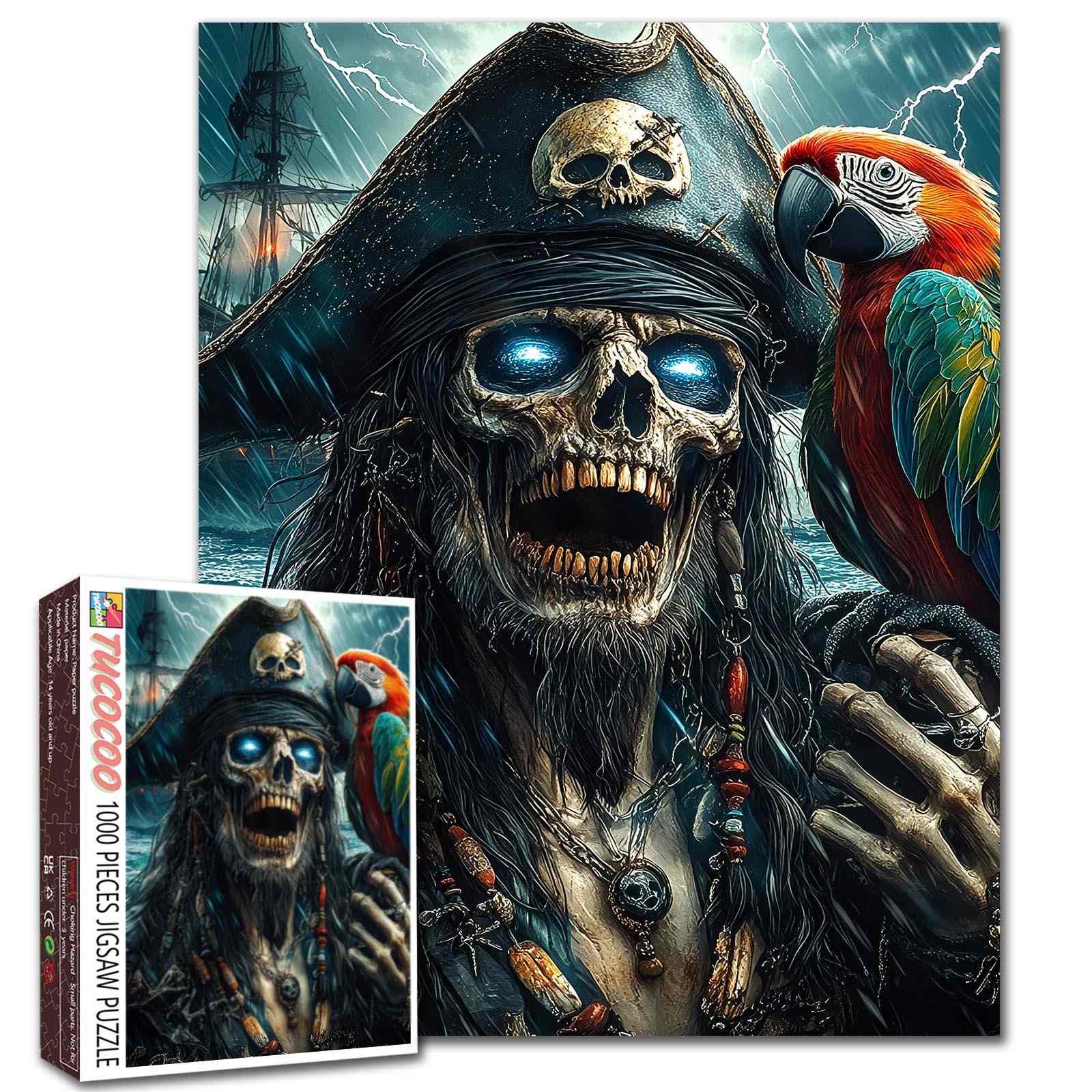 tucocoo-pirate-skull-parrot-puzzle-1000-teile-pirat image 1