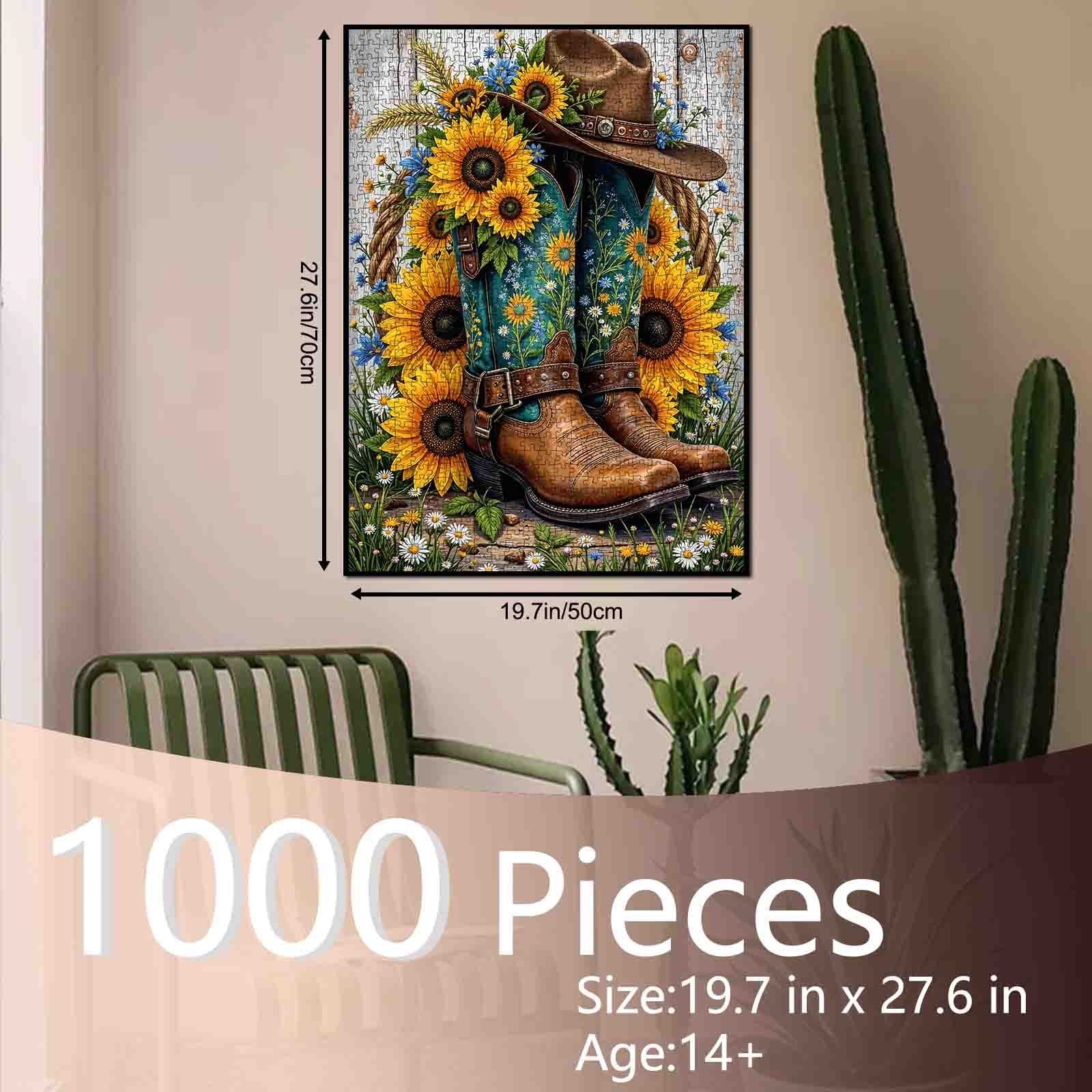 tucocoo-sunflower-cowgirl-boots-puzzle-1000-teile-blumen image 5