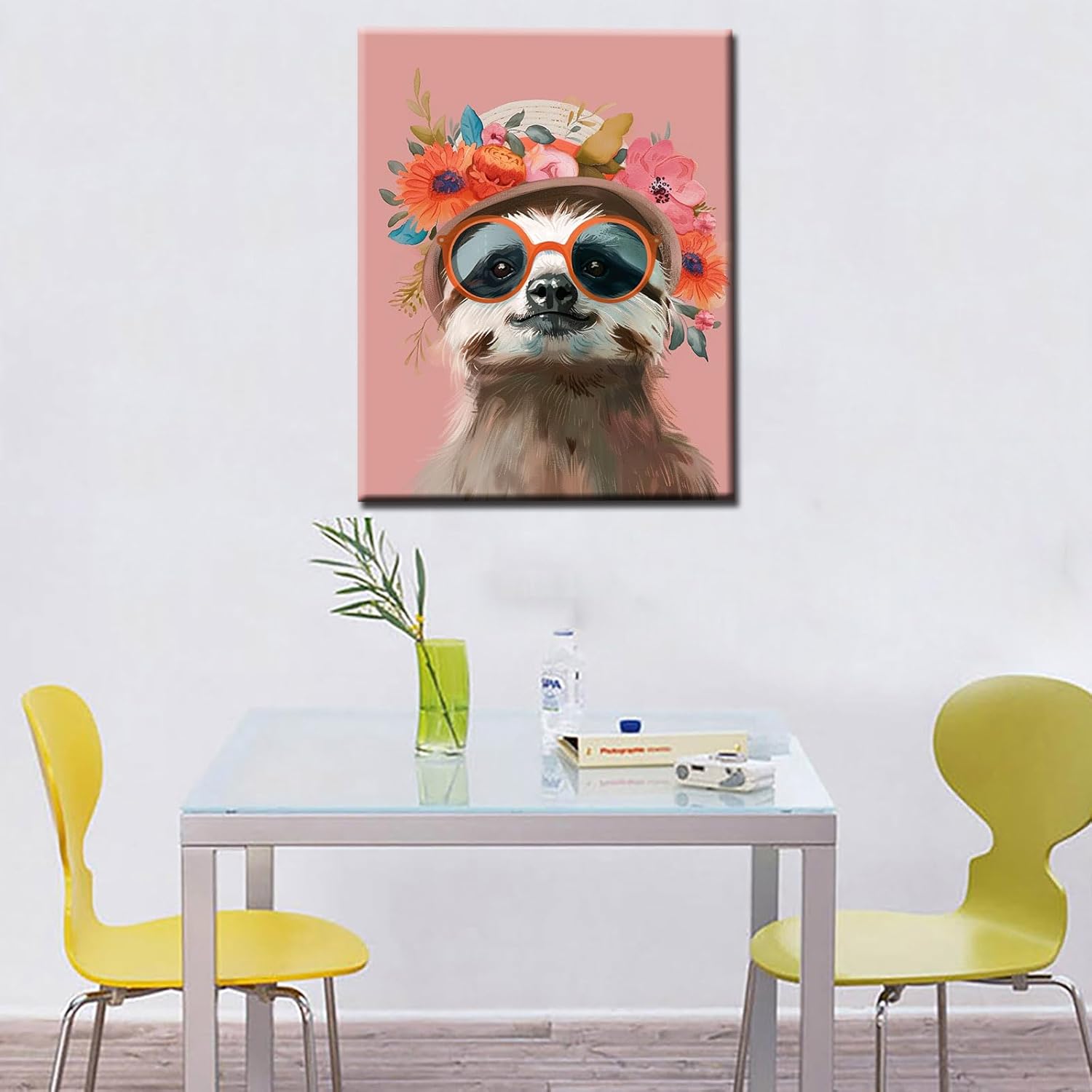 tucocoo-sloth-sunglass-hat-malen-nach-zahlen-40x50-faultier image 3