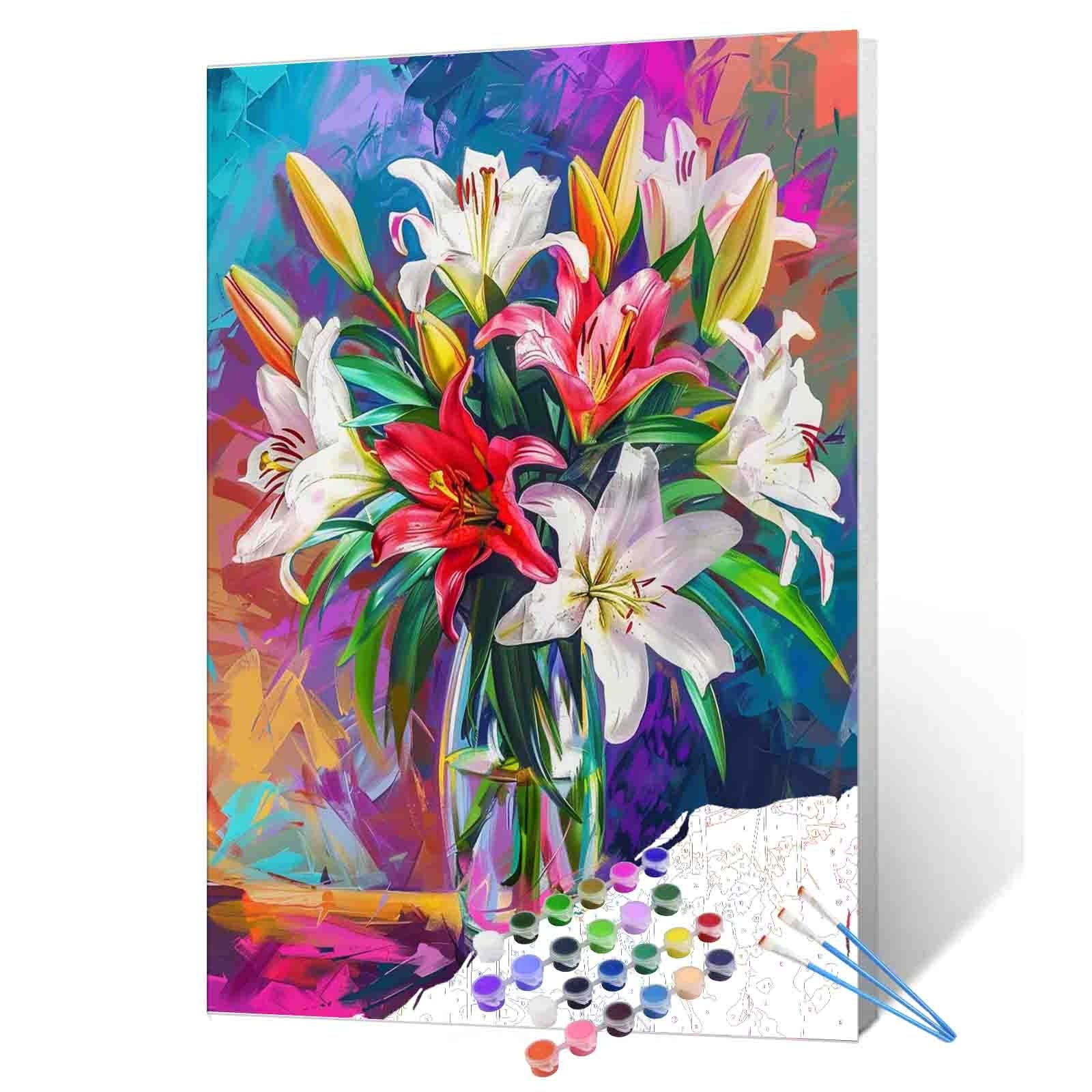 tucocoo-lilien-malen-nach-zahlen-blumen-40x50-ohne-rahmen image 1