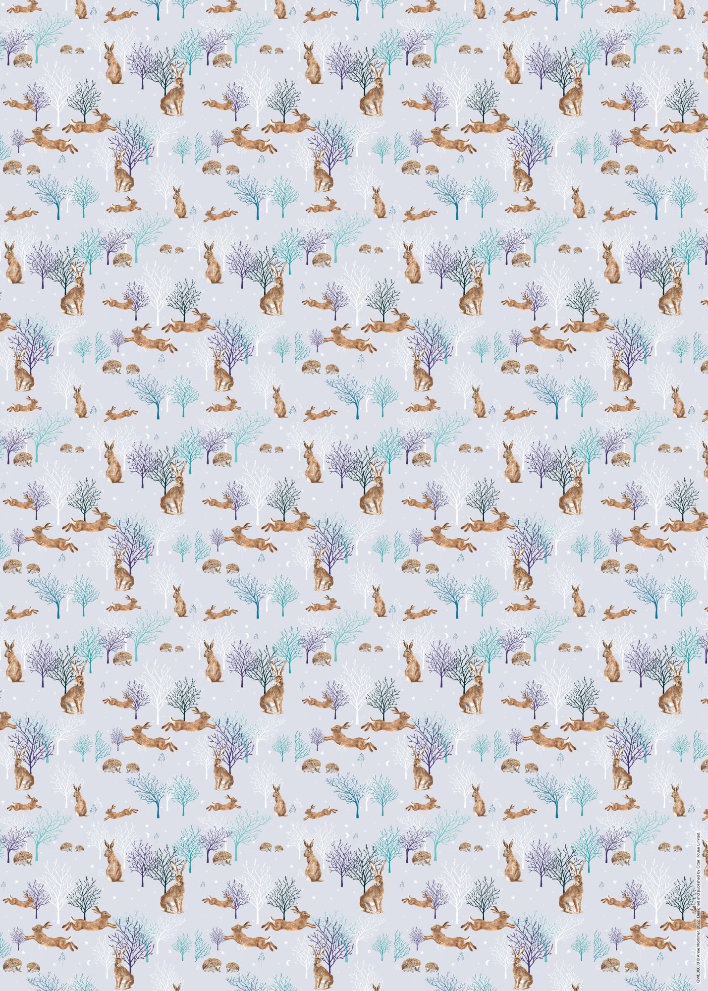 otter-house-woodland-hares-geschenkpapier-5-bogen-tags image 2