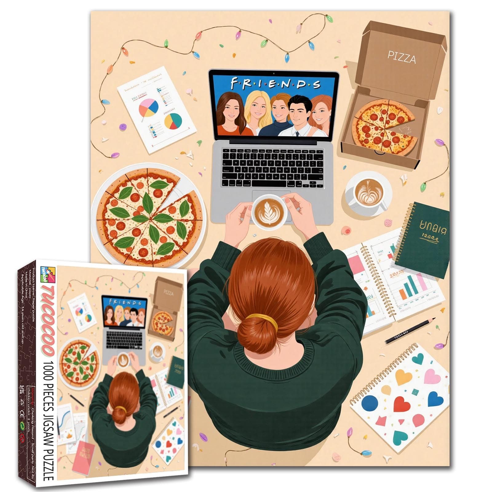 tucocoo-pizza-and-friends-night-puzzle-1000-teile-pizza image 1