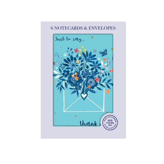 otter-house-blue-willow-mini-notecards-6-stk-blumen image 1