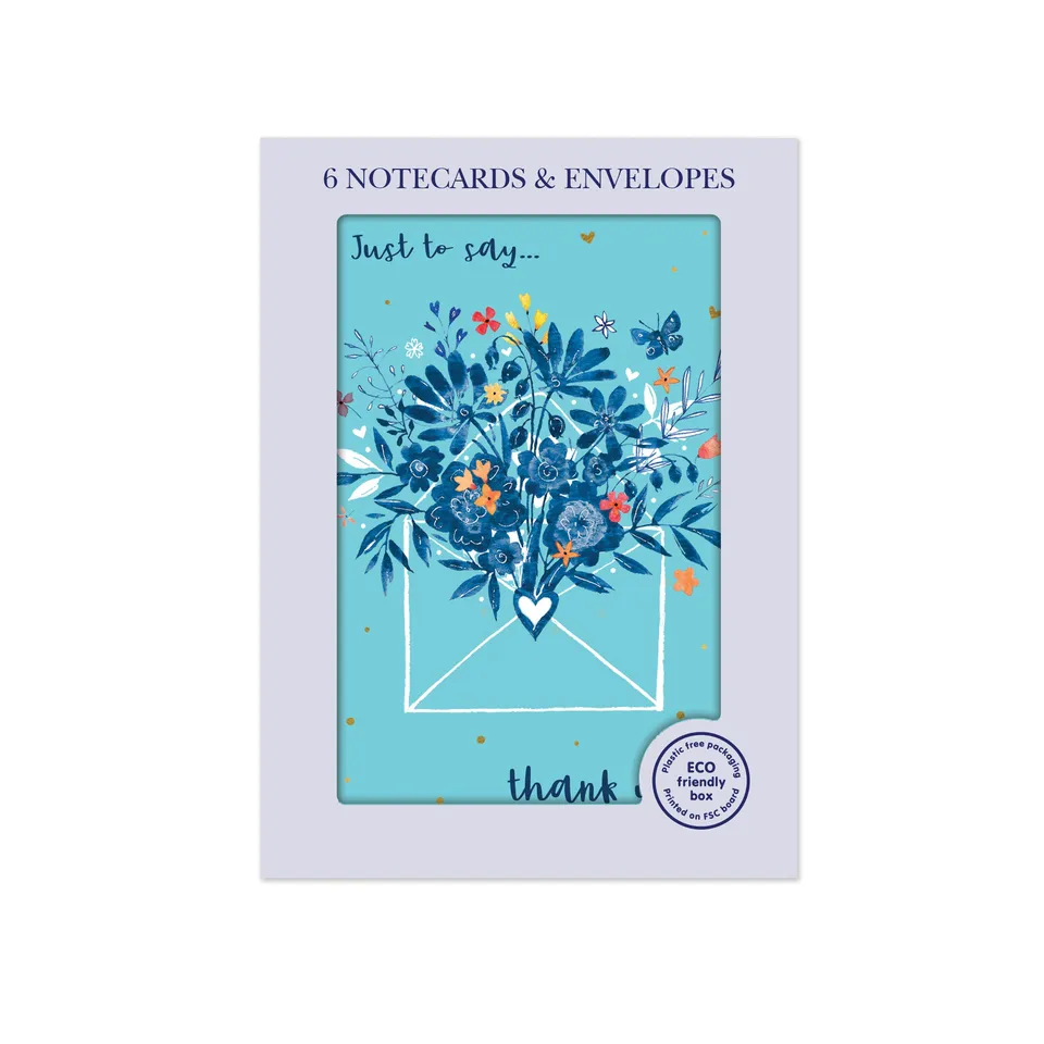 otter-house-blue-willow-mini-notecards-6-stk-blumen image 1