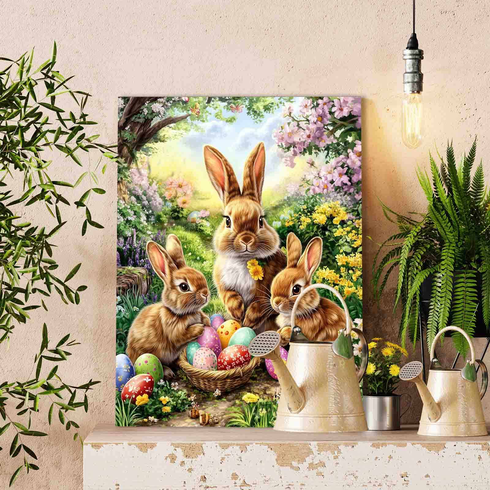 tucocoo-spring-bunny-family-gathering-malen-nach-zahlen-ostern-40x50 image 2