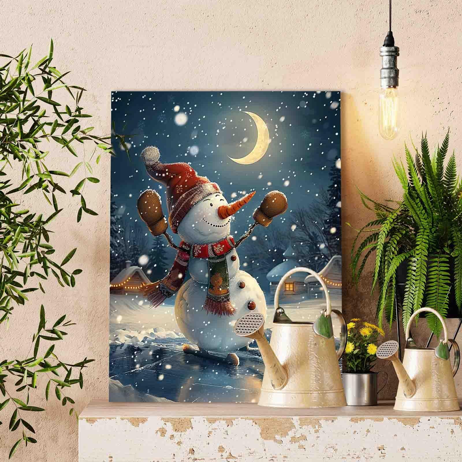 tucocoo-paint-by-numbers-schneemann-malen-nach-zahlen-40x50-winter image 2