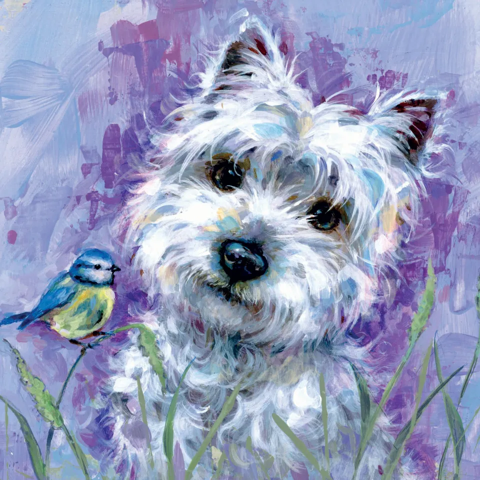 otter-house-best-friends-westie-gru-karte-hund image 1