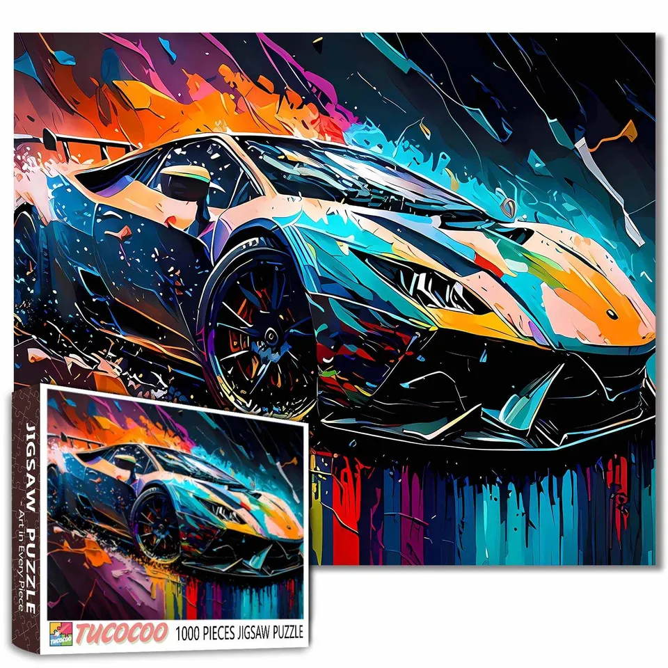 tucocoo-neon-speed-supercar-art-puzzle-1000-teile-auto image 1