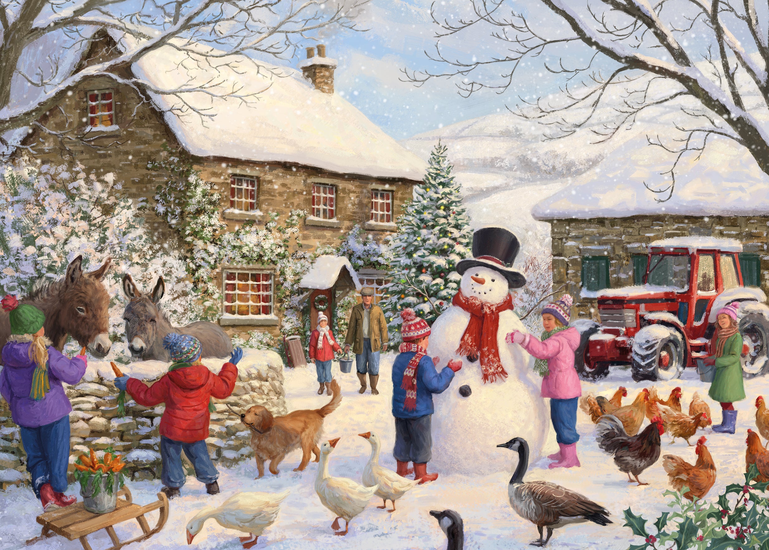 otter-house-christmas-at-the-farm-puzzle-1000-teile image 1