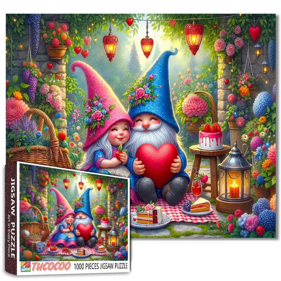 tucocoo-jigsaw-puzzles-enchanted-gnome-love-garden-puzzle-1000-teile image 1