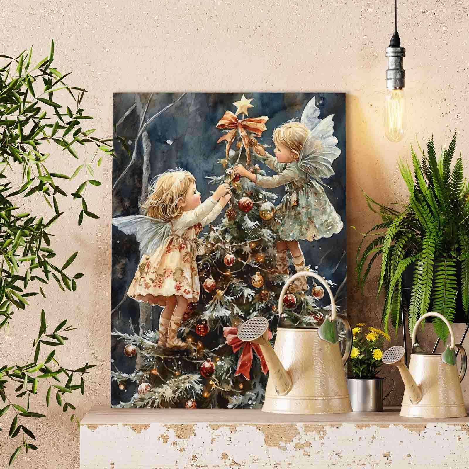 tucocoo-fairy-girls-decorating-christmas-tree-malen-nach-zahlen-40x50-ohne-rahme image 2