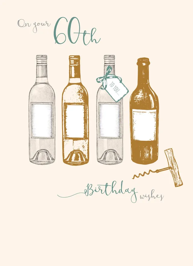 otter-house-age-to-celebrate-60-geburtstagskarte-wein image 1