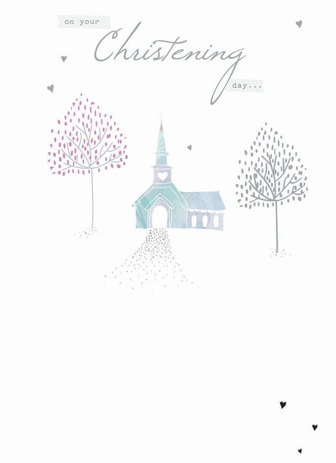 otter-house-greetings-cards-church-trees-taufkarte-taufe image 1