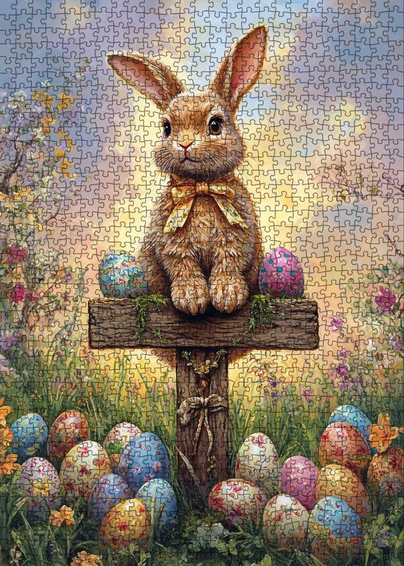 tucocoo-easter-bunny-with-colorful-eggs-puzzle-1000-teile-ostern image 2