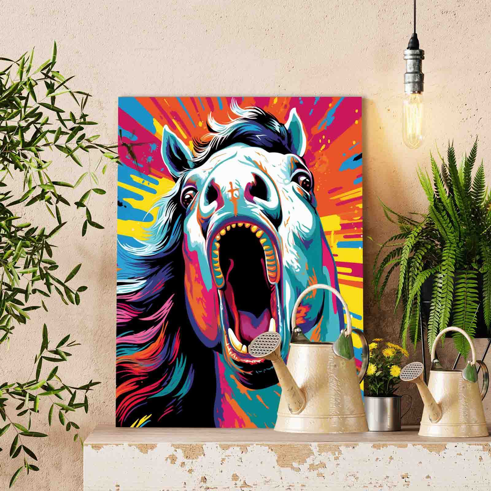 tucocoo-paint-by-numbers-screaming-horse-pop-art-malen-nach-zahlen-40x50-pferd image 2