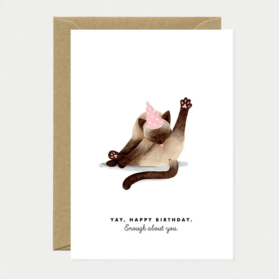 all-the-ways-to-say-happy-bday-geburtstagskarte-katze-a6 image 1
