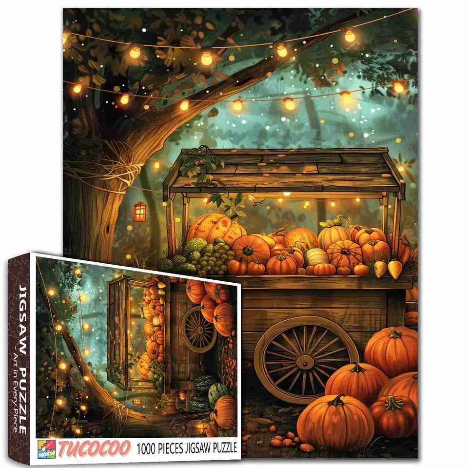 tucocoo-pumpkin-harvest-market-puzzle-1000-teile-herbst image 1