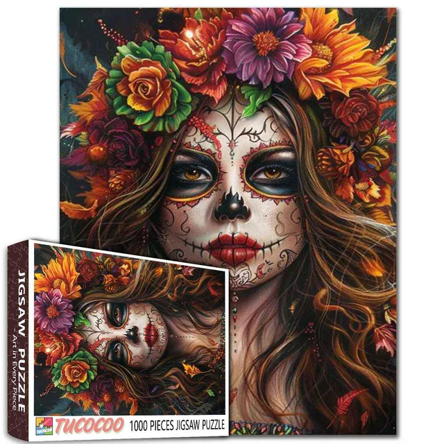 tucocoo-gothic-floral-enigma-puzzle-1000-teile-portrait image 1