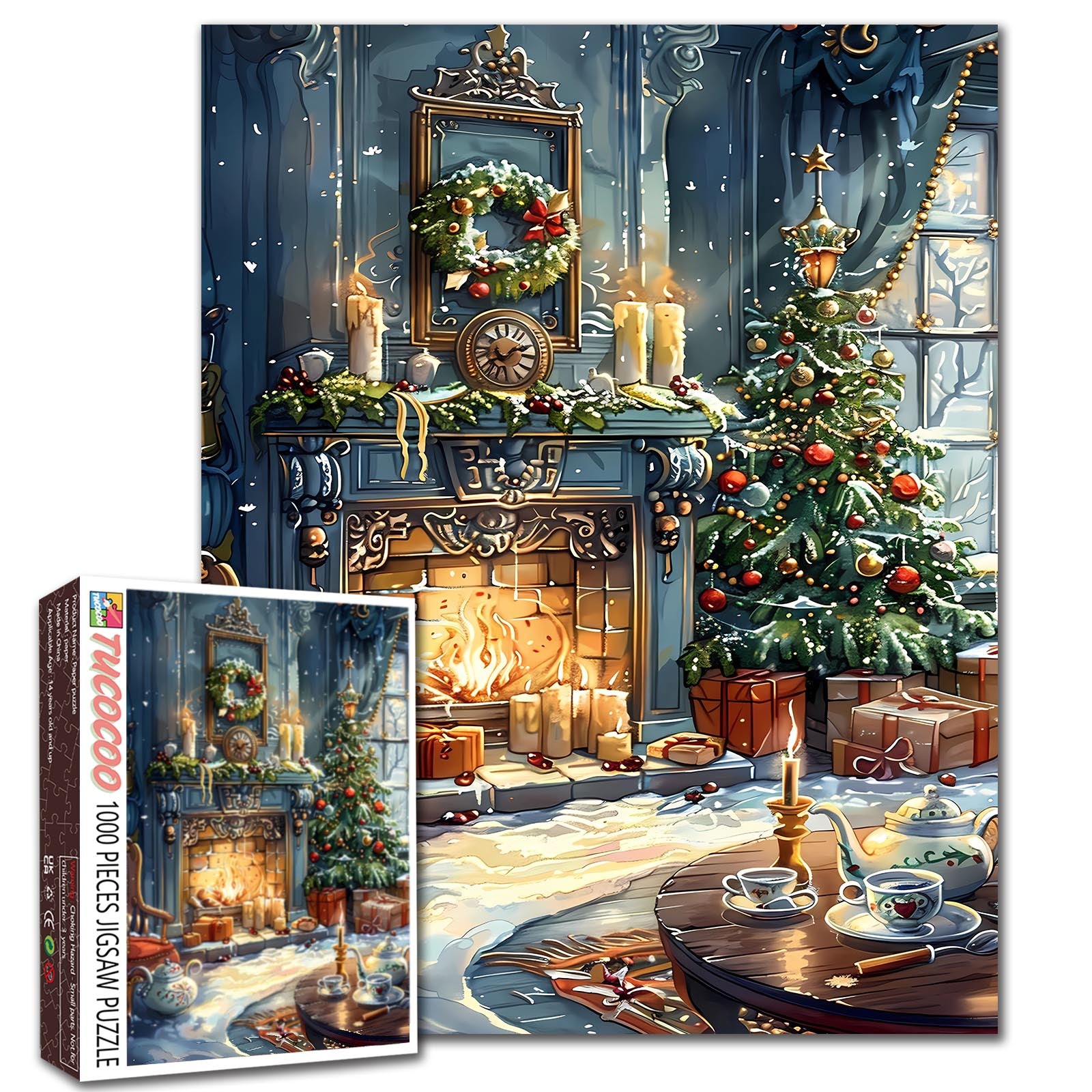 tucocoo-cozy-holiday-hearth-puzzle-1000-teile-kamin image 1