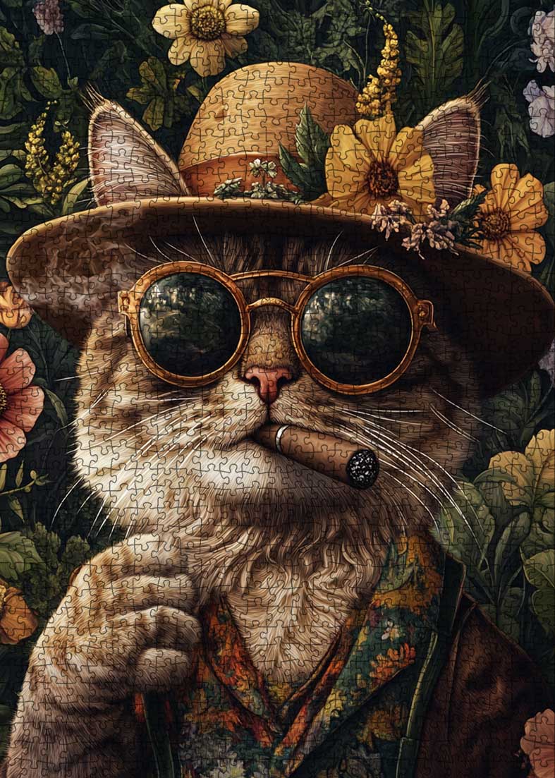 tucocoo-stylish-cat-with-hat-and-cigar-puzzle-1000-teile image 4