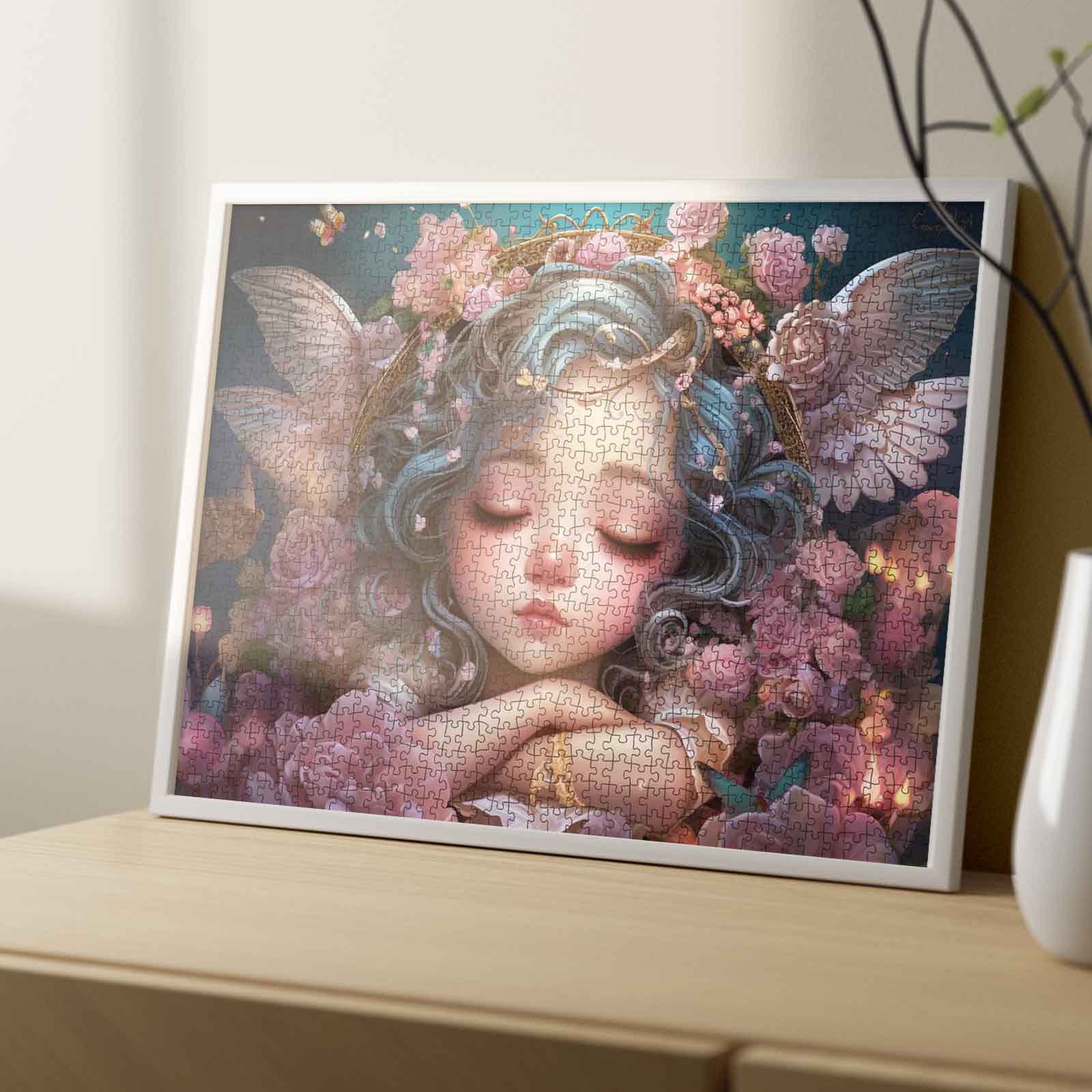 tucocoo-sleeping-angel-puzzle-1000-teile-engel-rosen image 4