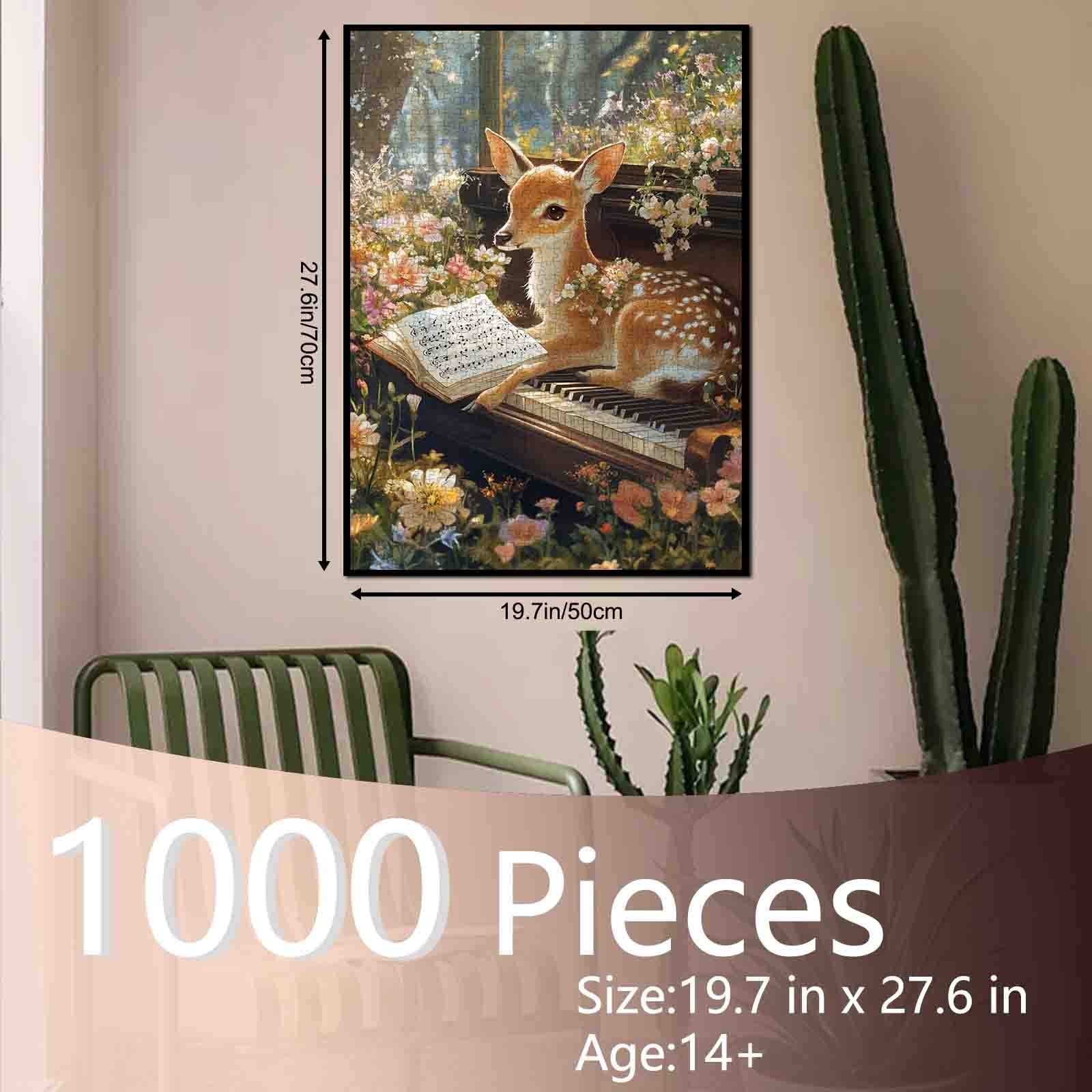 tucocoo-deer-playing-piano-puzzle-1000-teile-tier-wald image 5