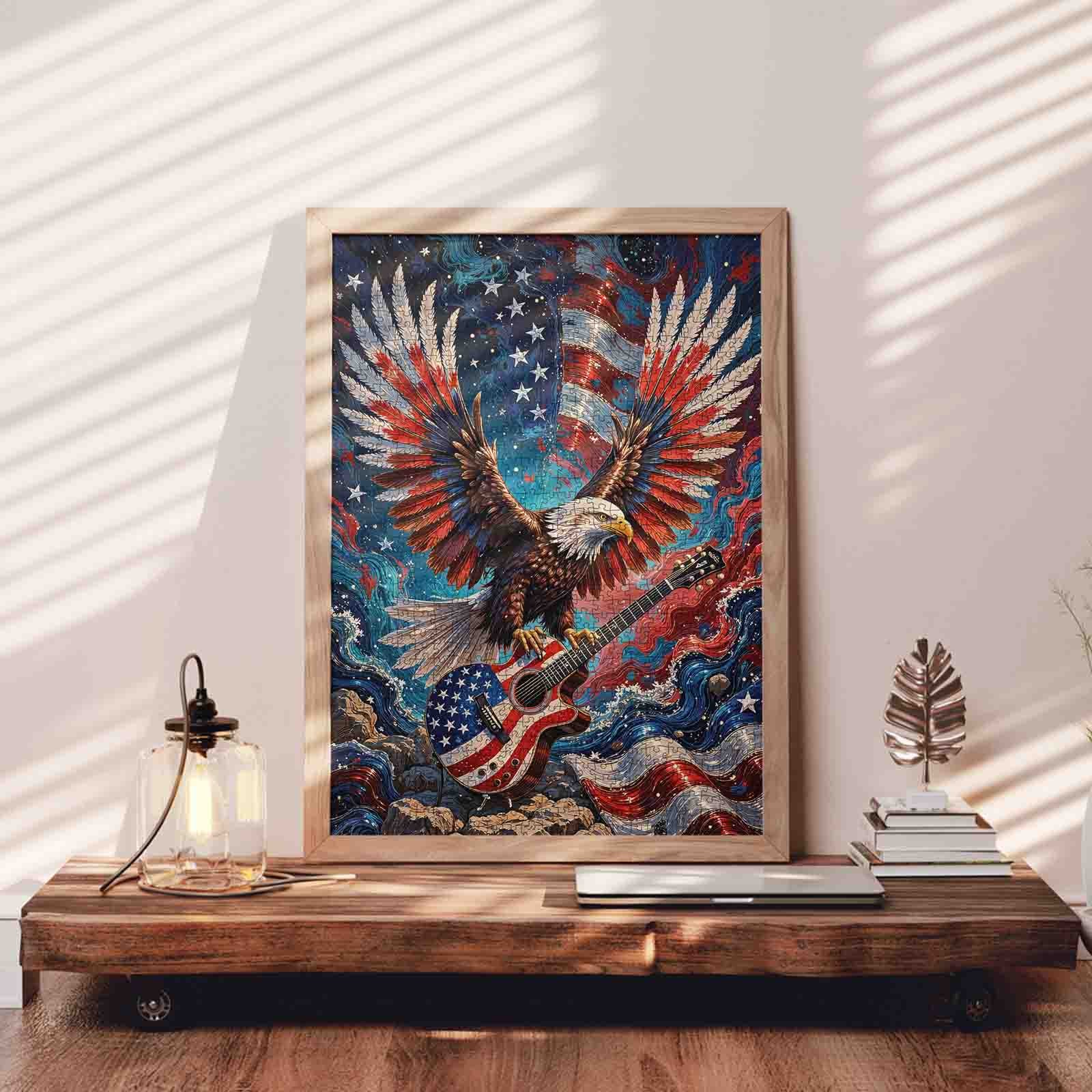 tucocoo-jigsaw-patriotic-eagle-rock-guitar-puzzle-1000-teile-adler image 3