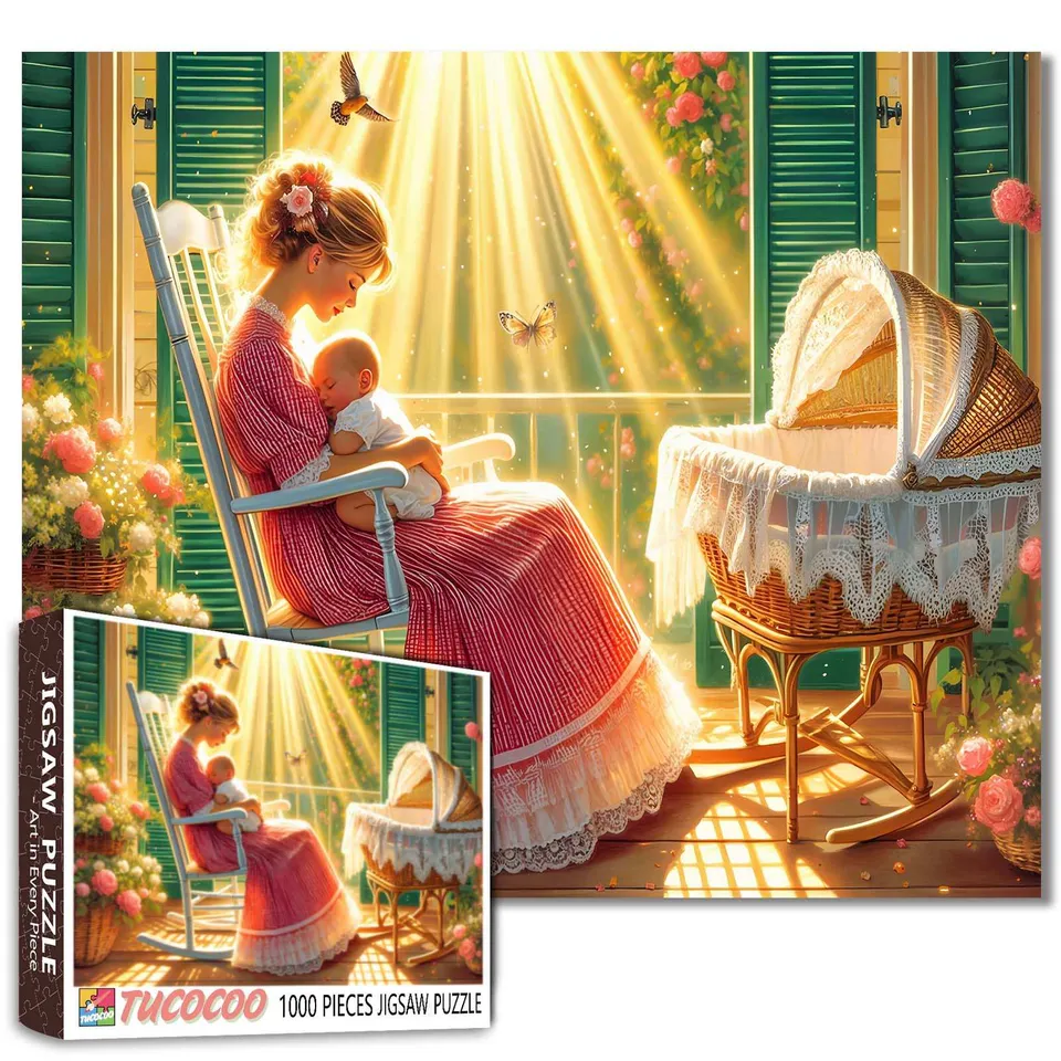 tucocoo-mother-and-baby-porch-scene-puzzle-1000-teile-familie image 1
